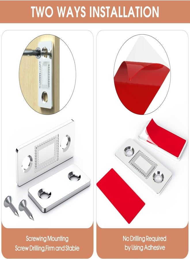 JICOOT 4 Pack Cabinet Door Magnets Ultra Thin Magnetic Door Latch with Stainless Steel Screws and Self-Adhesive Drawer Magnet Catch for Kitchen Cabinet Closer Sliding Door Closure Cupboard Closet - Image 4